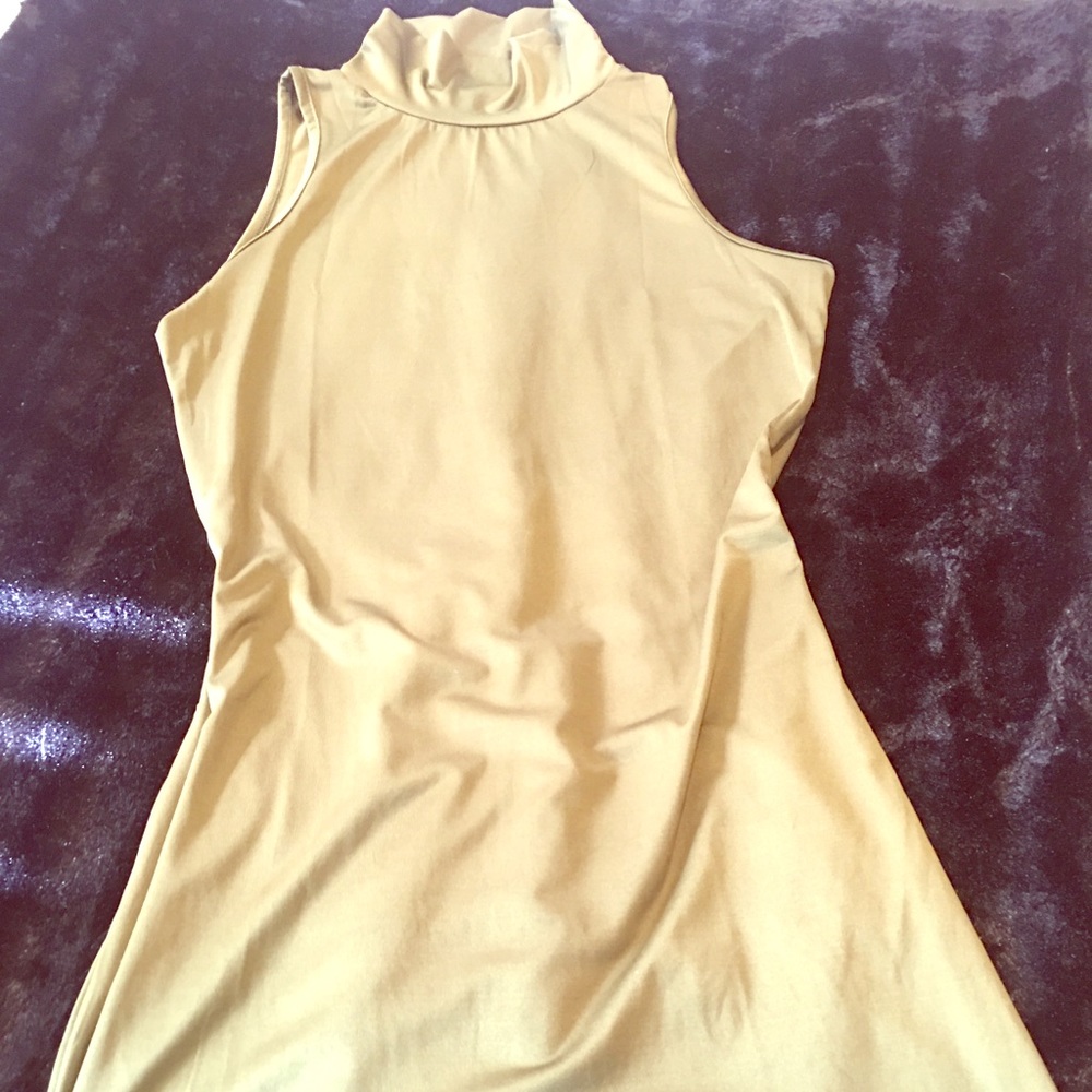 Green turtle neck dress